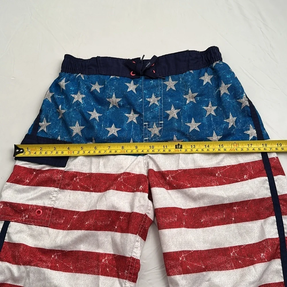 ZeroXposur American flag red white and blue lined swim trunks